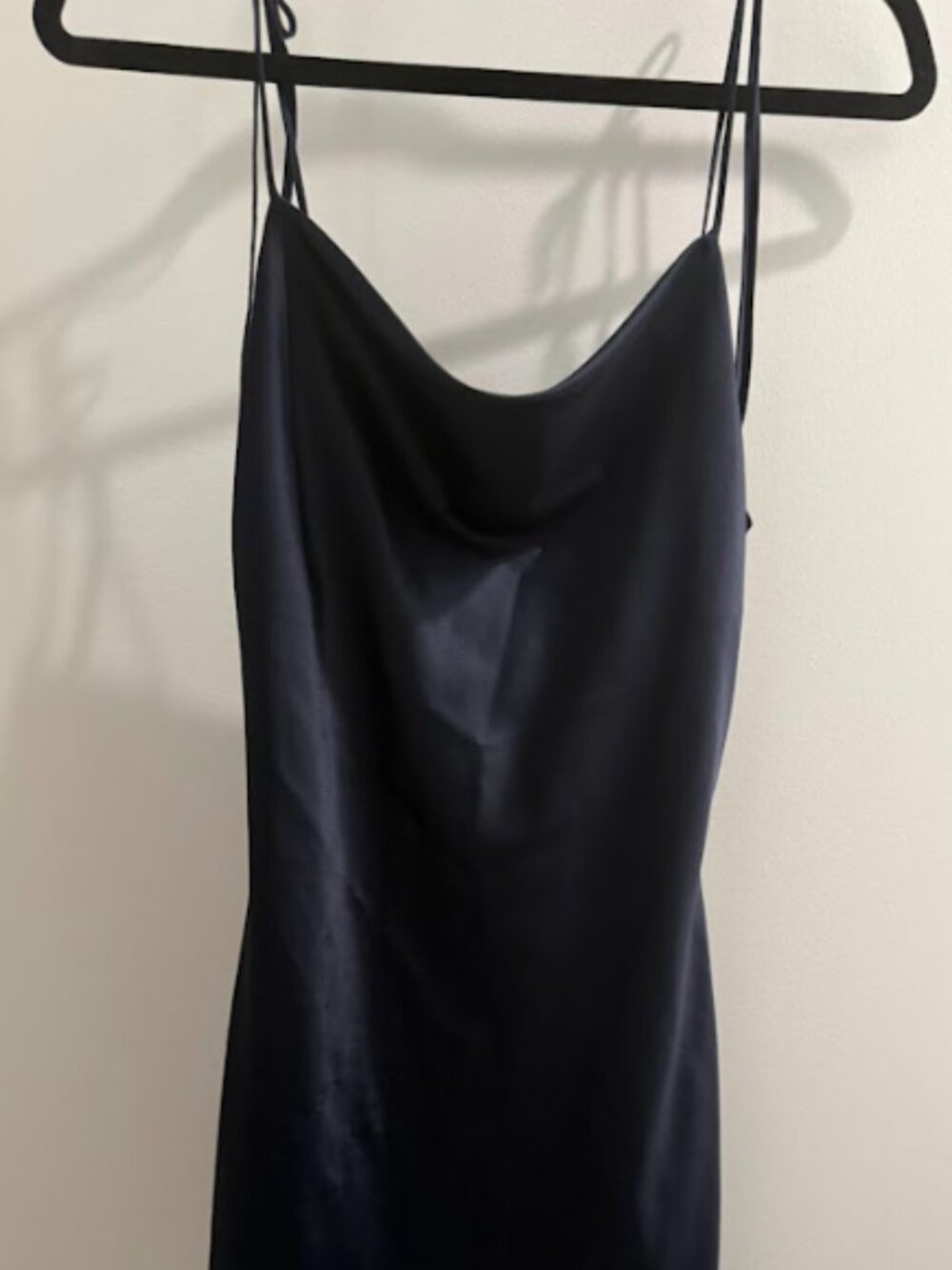 navy satin mini dress [EUC]